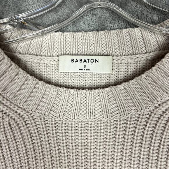 Aritzia Barbaton Knit Sweater Womens S 100% Merino Wool Fisherman Ivory - Picture 3 of 9